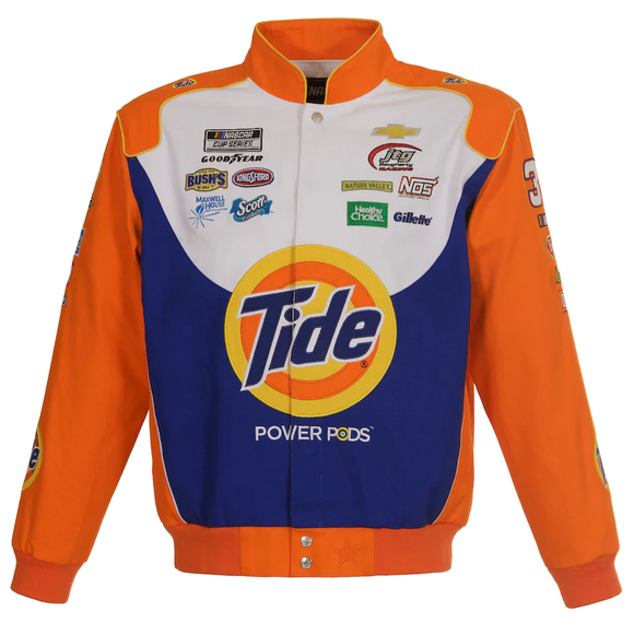 2021 Ryan Preece Tide Twill Uniform Full-Snap Jacket-Orange - J.H. Sports Jackets