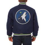 Minnesota Timberwolves JH Design Wool Full-Snap Jacket-Navy - J.H. Sports Jackets