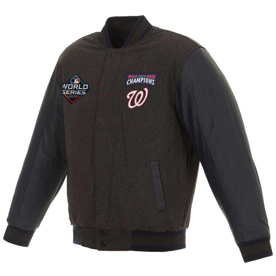 Los Angeles Dodgers JH Design 2020 World Series Champions Poly-Twill  Full-Snap Jacket with Embroidered