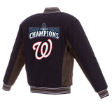 Washington Nationals JH Design 2019 World Series Champions Full-Snap Wool Jacket - Navy - JH Design