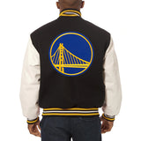 Copy of Golden State Warriors Domestic Two-Tone Wool and Leather Jacket Black-White - J.H. Sports Jackets